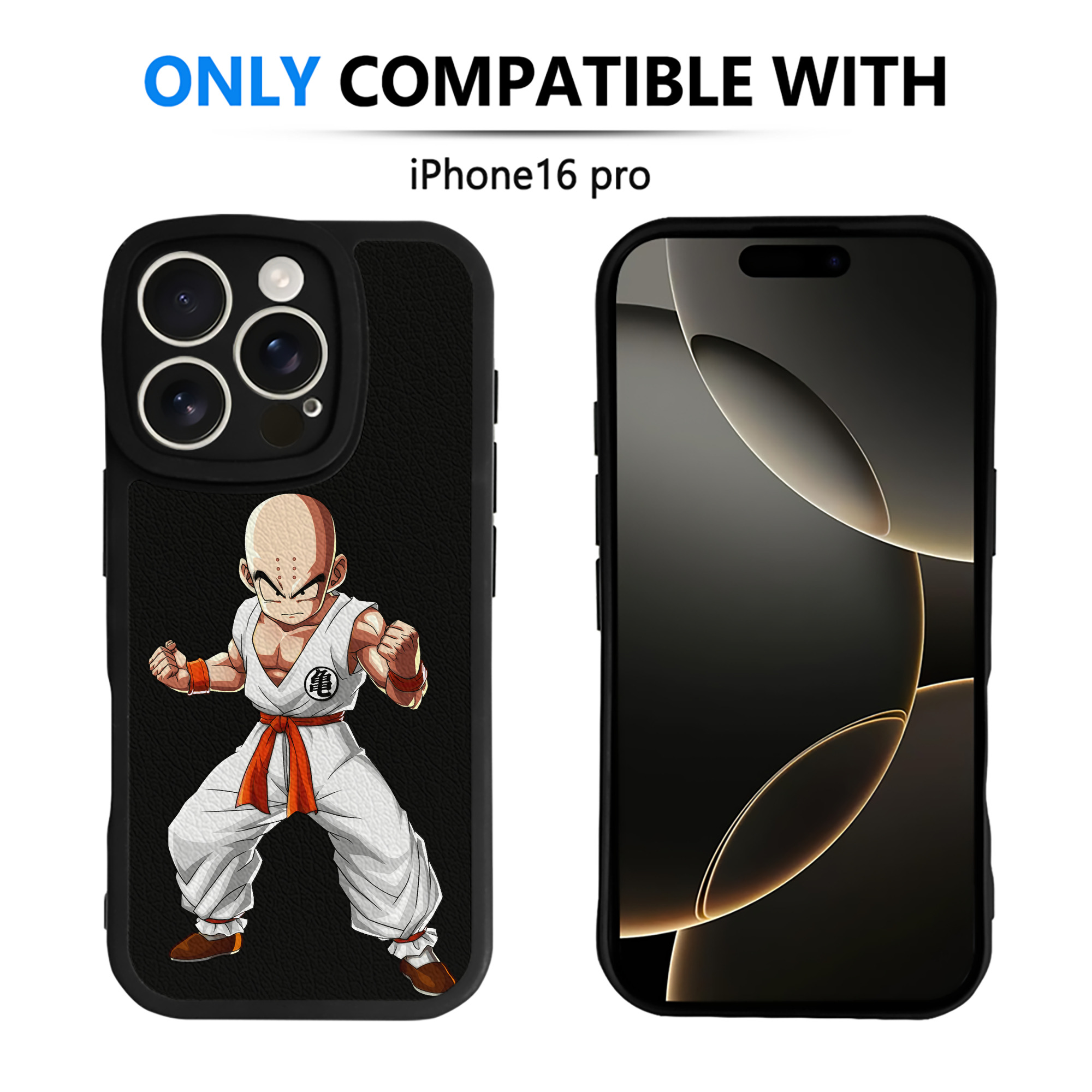 （画像用） ドラゴンボール クリリン DRAGON BALL krillin 【iPhone 16シリーズ対応】シリコンスマホケース（レザー調） 材質：シリコン